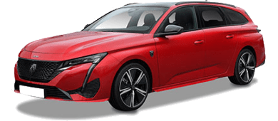 Peugeot 308 SW Allure Hybrid 145 e-DCS6 leasing - front angle - DirectLease