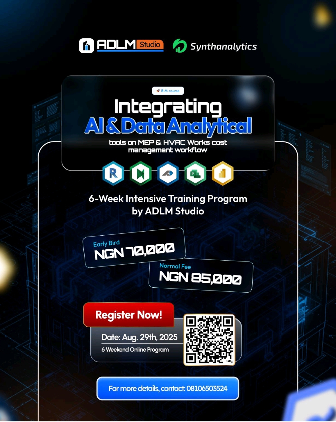 ADLM Studio BIM Training for MEP & HVAC Cost Estimators — focused on integrating AI and data analytics into MEP/HVAC workflows