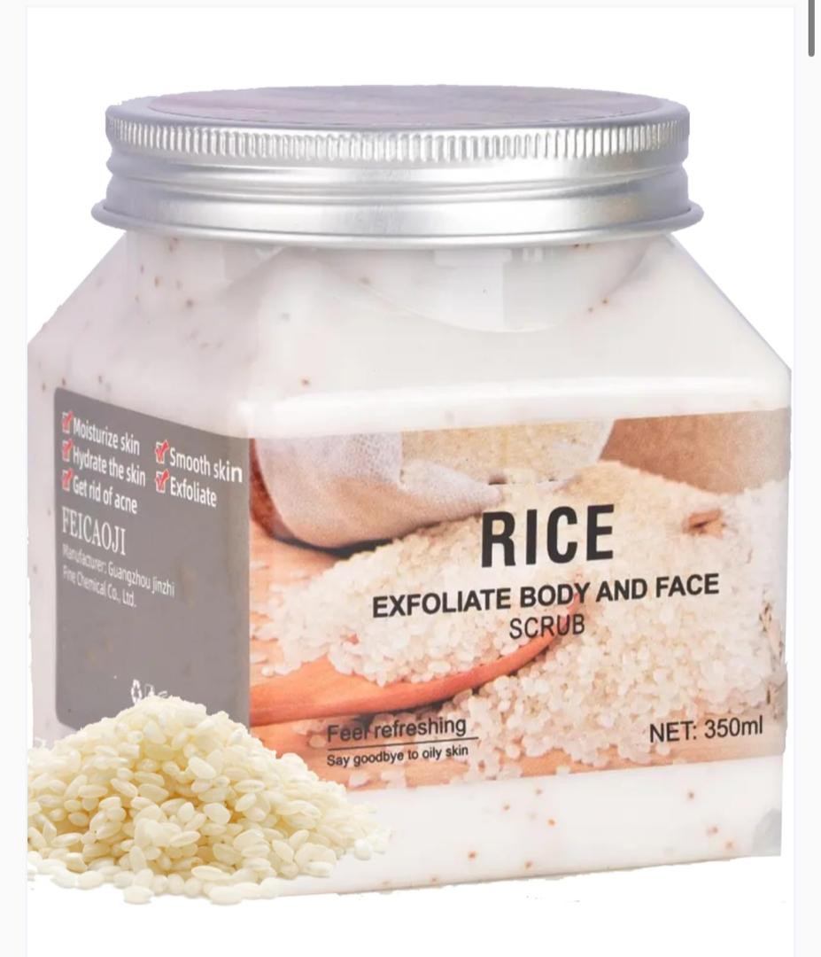 Face and body rice scrub