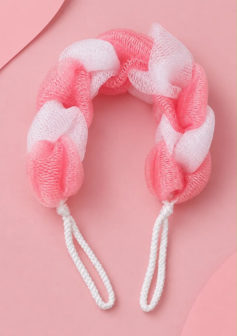 Braided mesh long  body scrubber