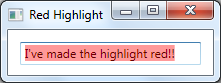 red highlighted textblock