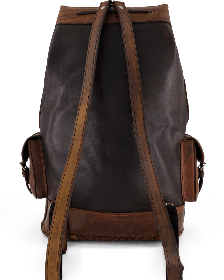 SAJAMA XL Lederrucksack, Seitenansicht