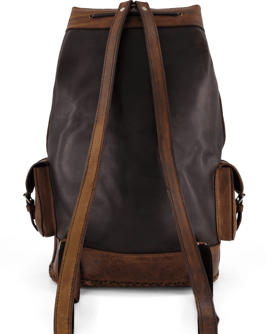 SAJAMA XL Lederrucksack, Seitenansicht