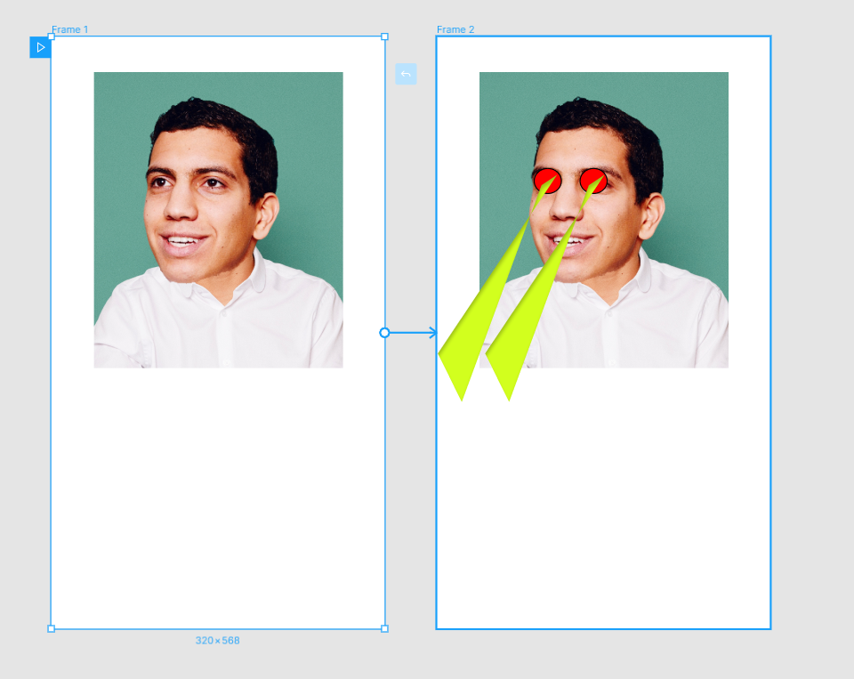 Picture of Omar with laser beams from his eyes.