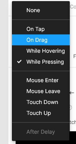 Options for Interaction on Figma