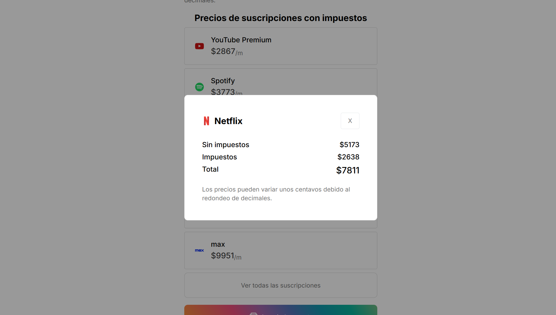More information about subscriptions