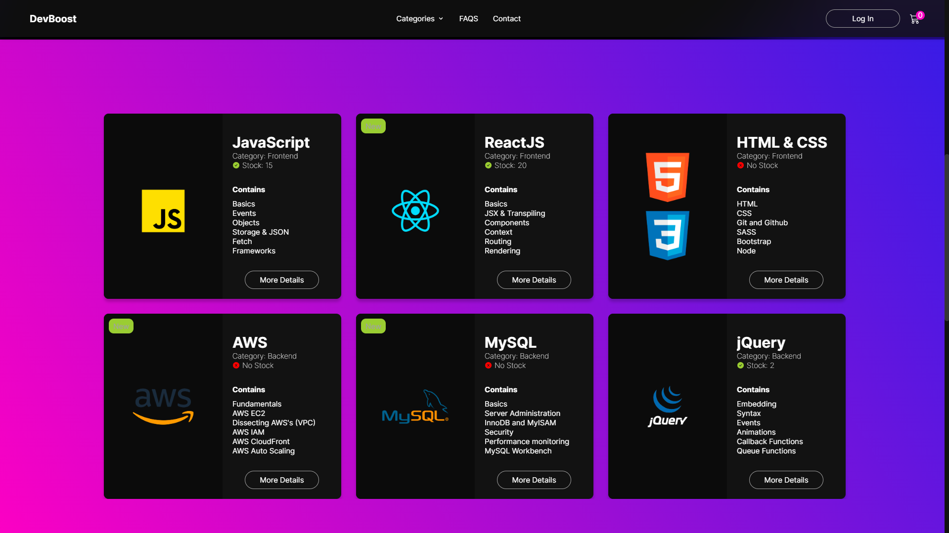 Badges section view
