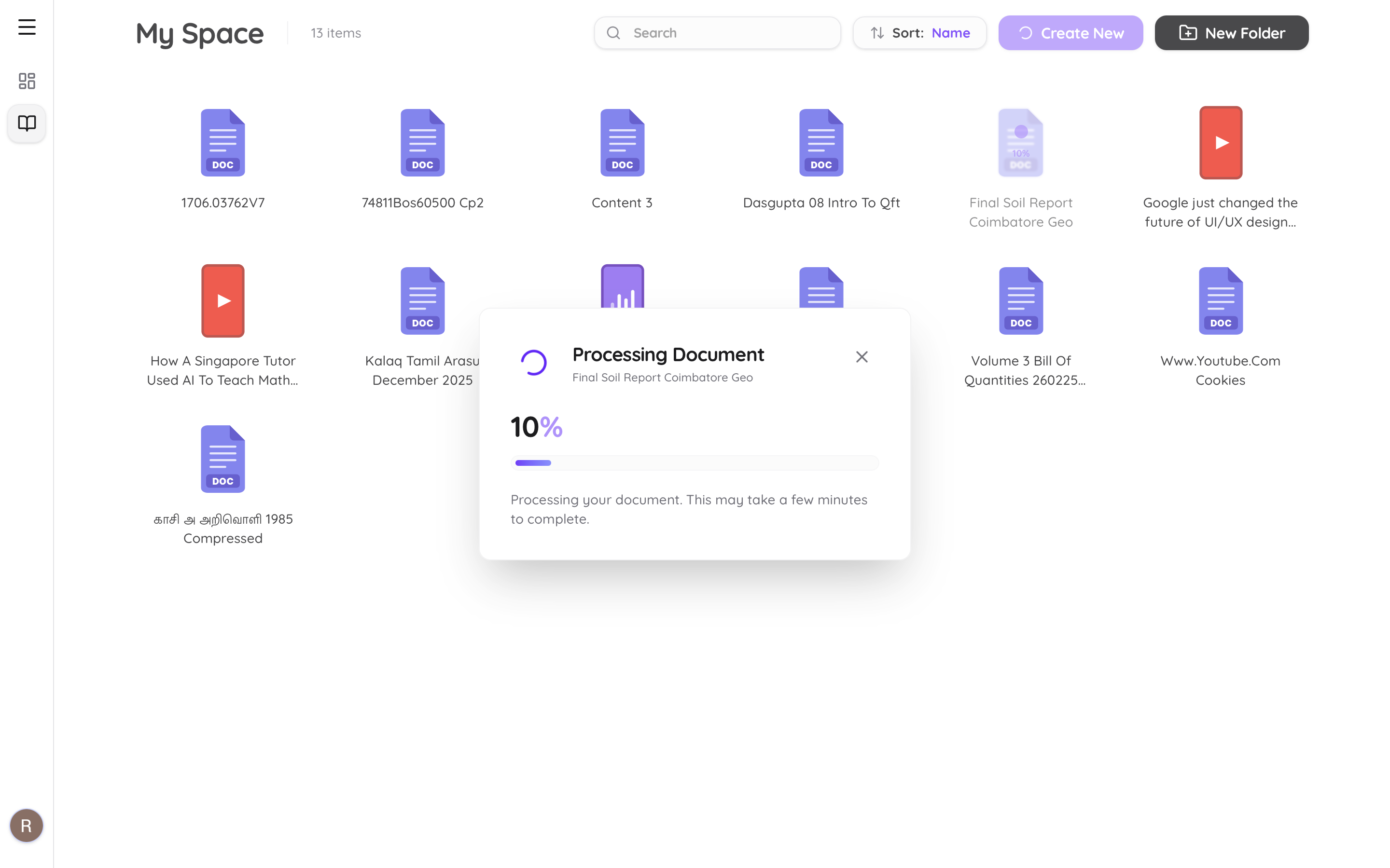 AI processing a PDF document