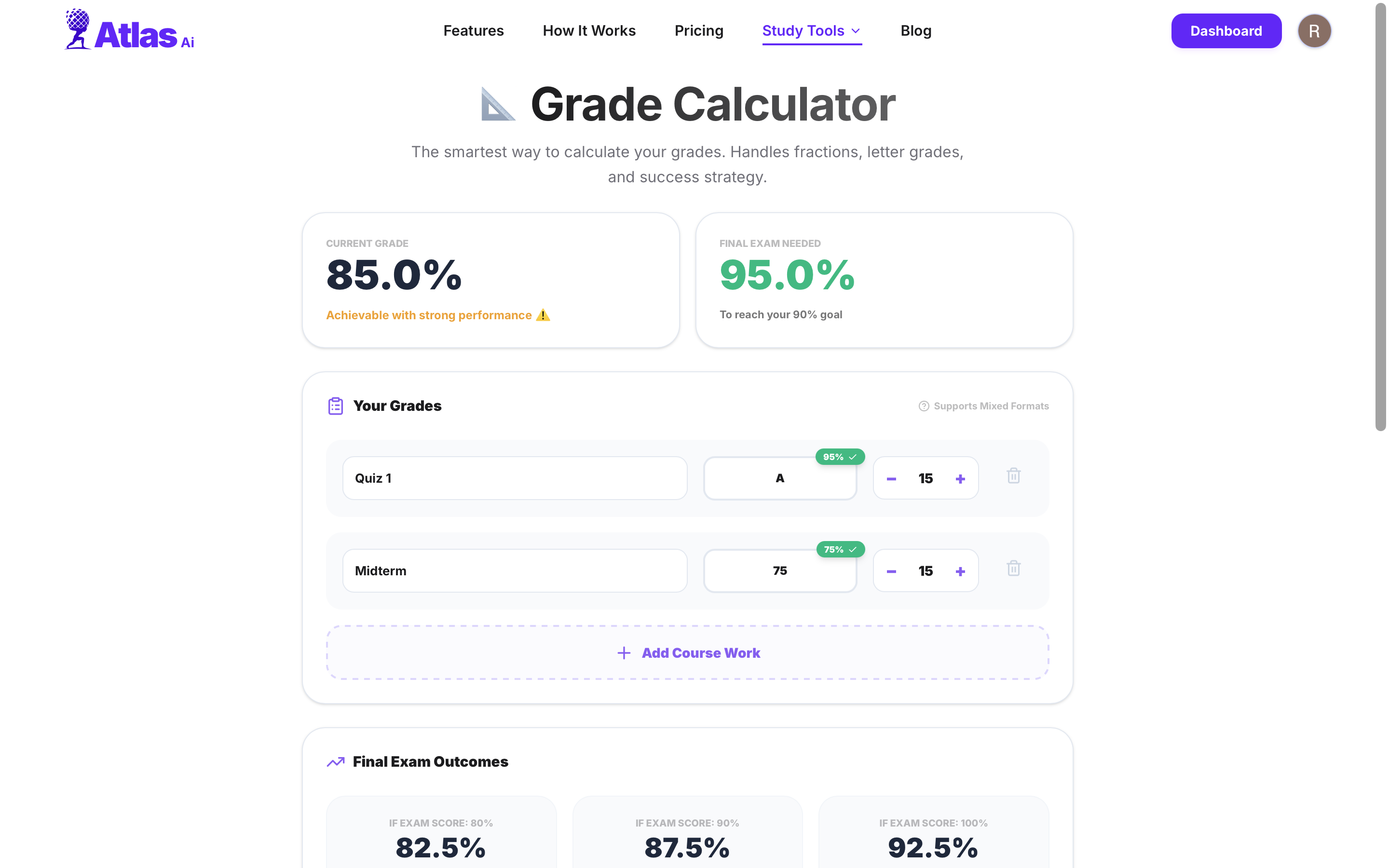 Grade Calculator — find out what you need on your final