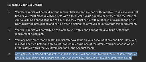 Bet Bonus terms and conditions 1