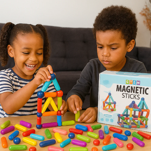 Jeu de Construction Magnetique pour Enfants 103 PCS
