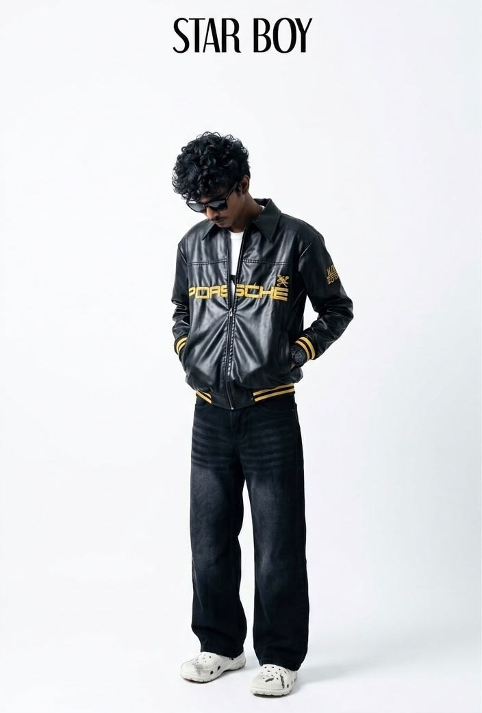 Porshe Black Leather Jacket