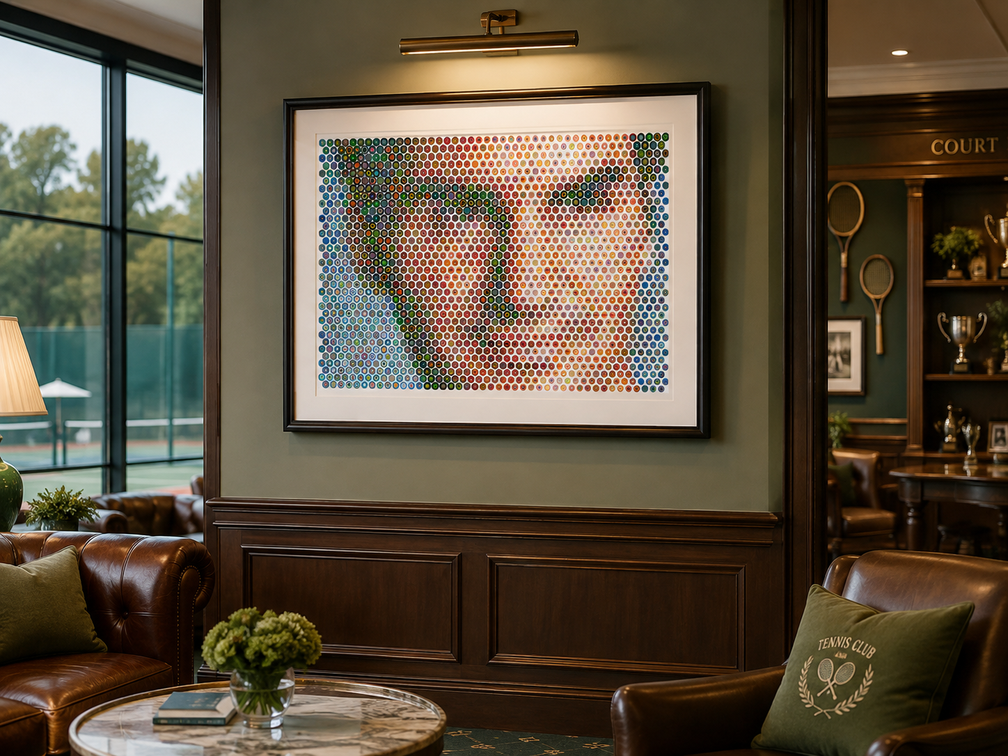 Framed Roger Federer limited-edition print by Gavin Rain