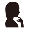 考える女性シルエット