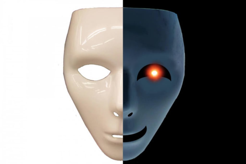 半分白くて半分黒い面