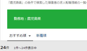 鹿児島の障害者の求人数