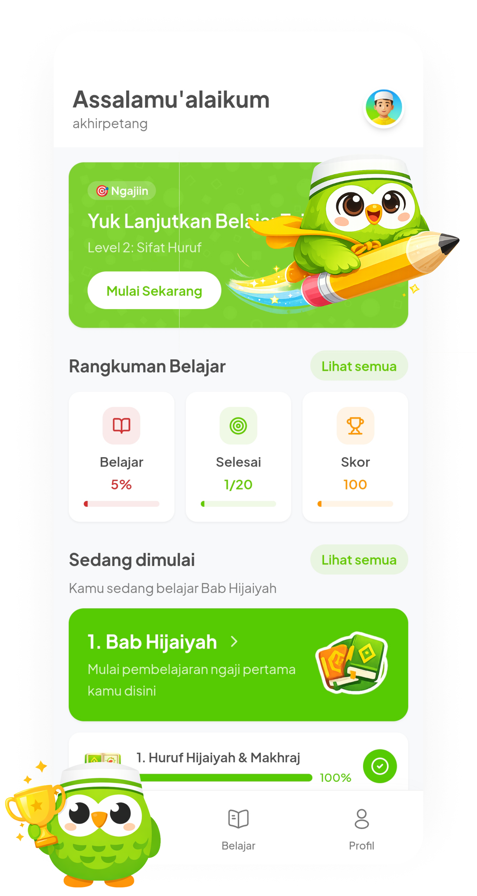 Tampilan Aplikasi Ngaos