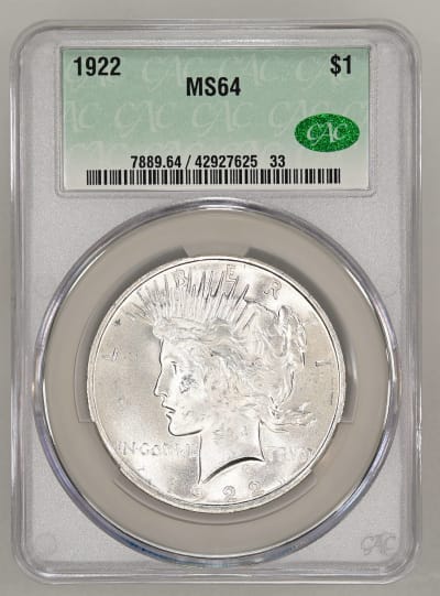 CAC Grading Coin Obverse