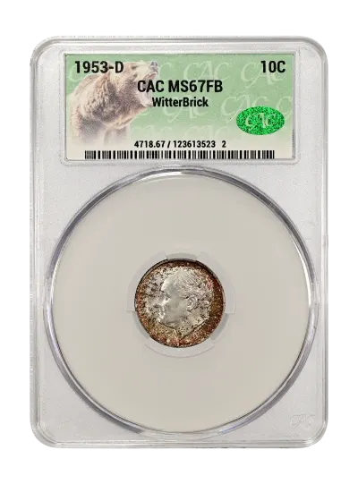 Roosevelt Dimes | 1953-D 10c FB MS67FB CACG Certification 123613523 ...