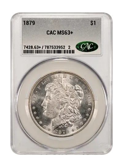 Morgan Dollars | 1879 $1 MS63+ CACG Certification 787533952 | CAC Grading