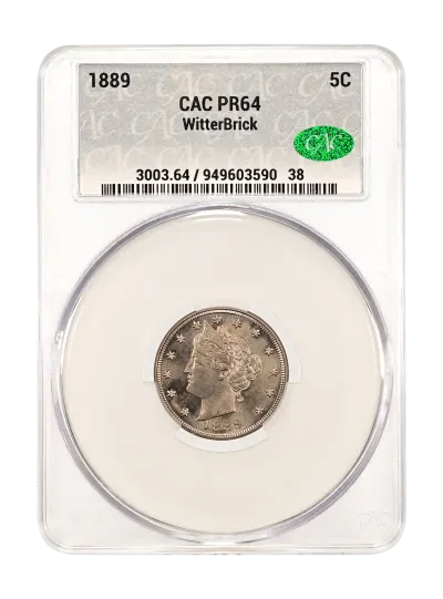 V-Nickels, Proof | 1889 5c (Proof) PR64 CACG Certification 949603590 ...