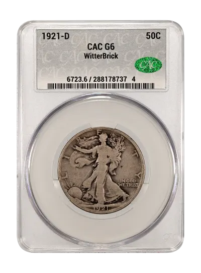 Walking Liberty Halves | 1921-D 50c G6 CACG Certification 288178737 ...