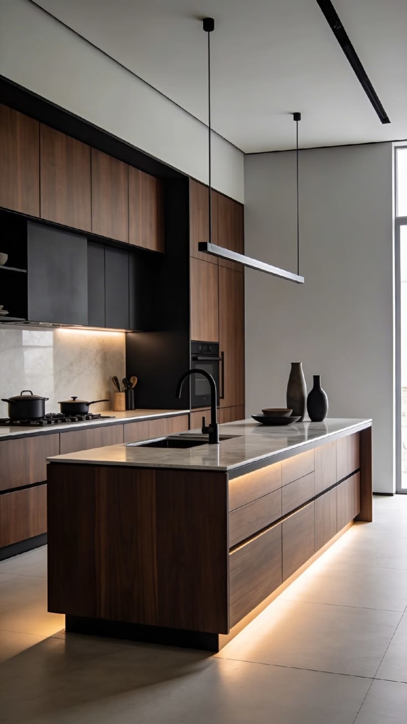 Cocina moderna y minimalista con líneas limpias