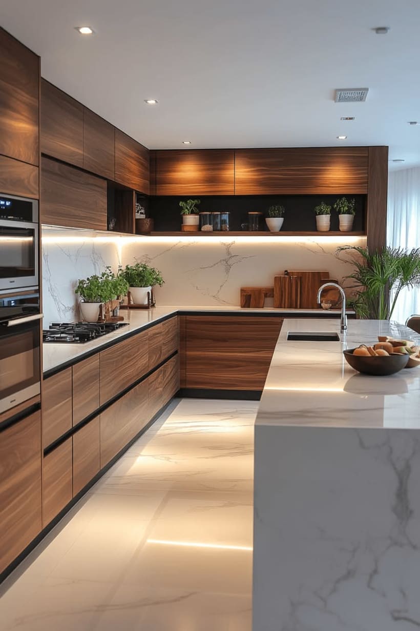 Cocina elegante y funcional con diseño contemporáneo