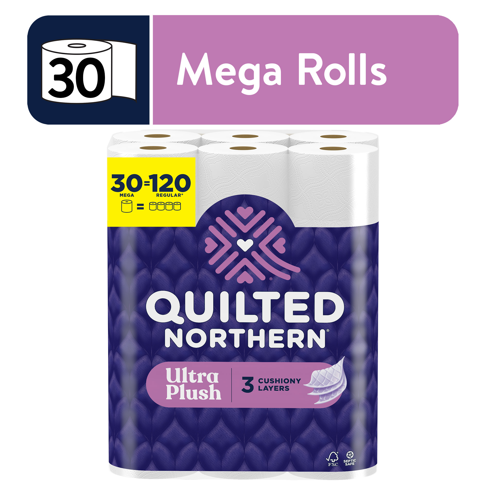 thumbnail video image 2 of Quilted Northern Ultra Plush 3-Ply Toilet Paper, 30 Mega Rolls, 255 Sheets Per Roll, 2 of 10