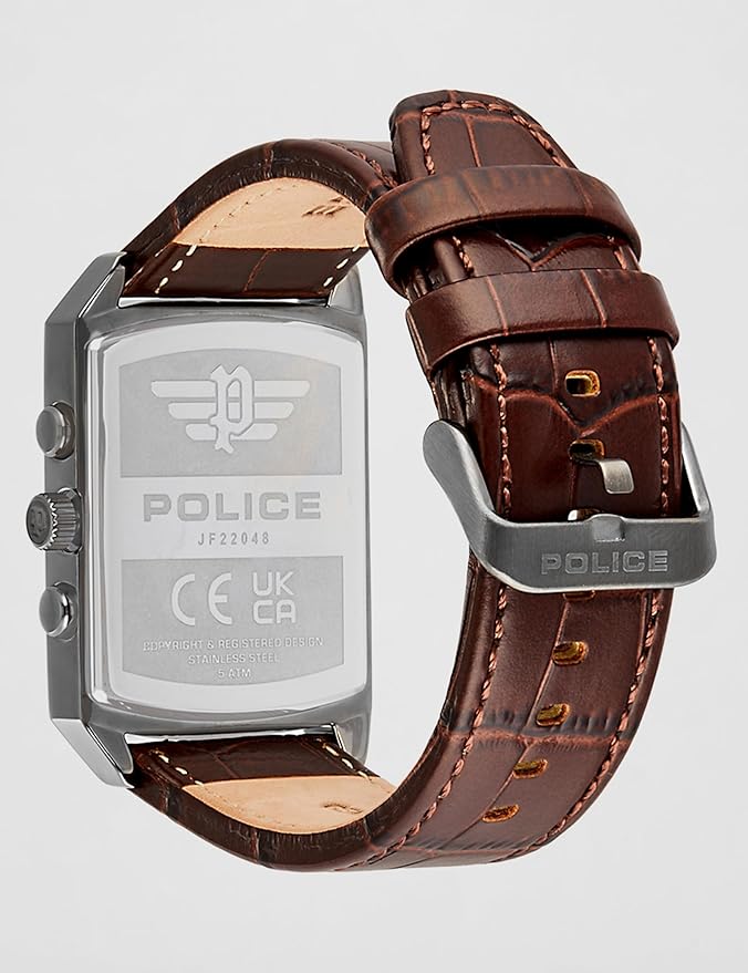 Police Quartz Multifunction Brown DIAL Leather Strap Watch