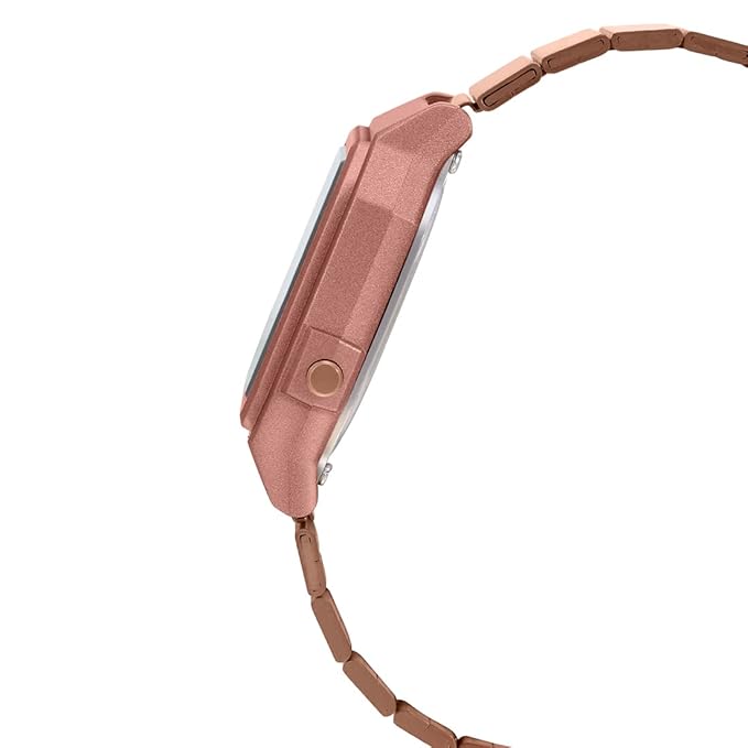 Casio Unisex-Adult Vintage- Rose Gold Digital Dial Rose Gold Stainless Steel Band