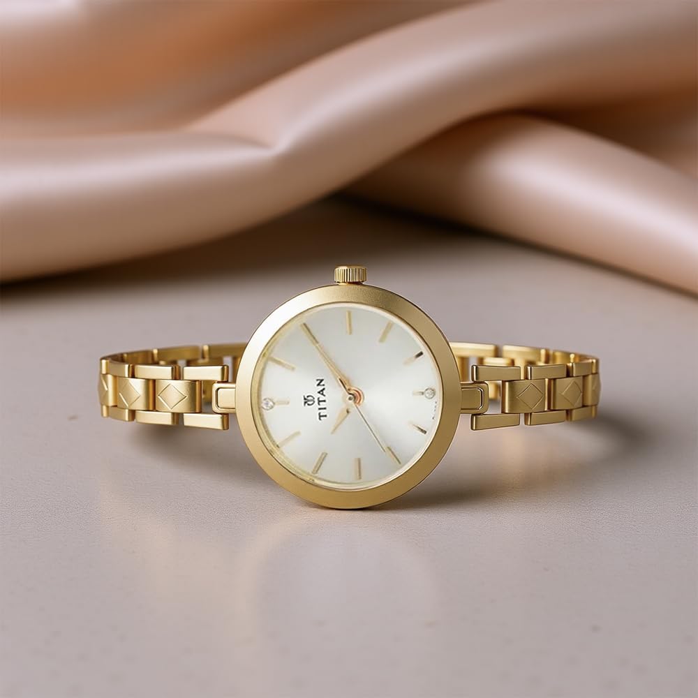 Titan Karishma Analog Champagne Dial Women's Watch