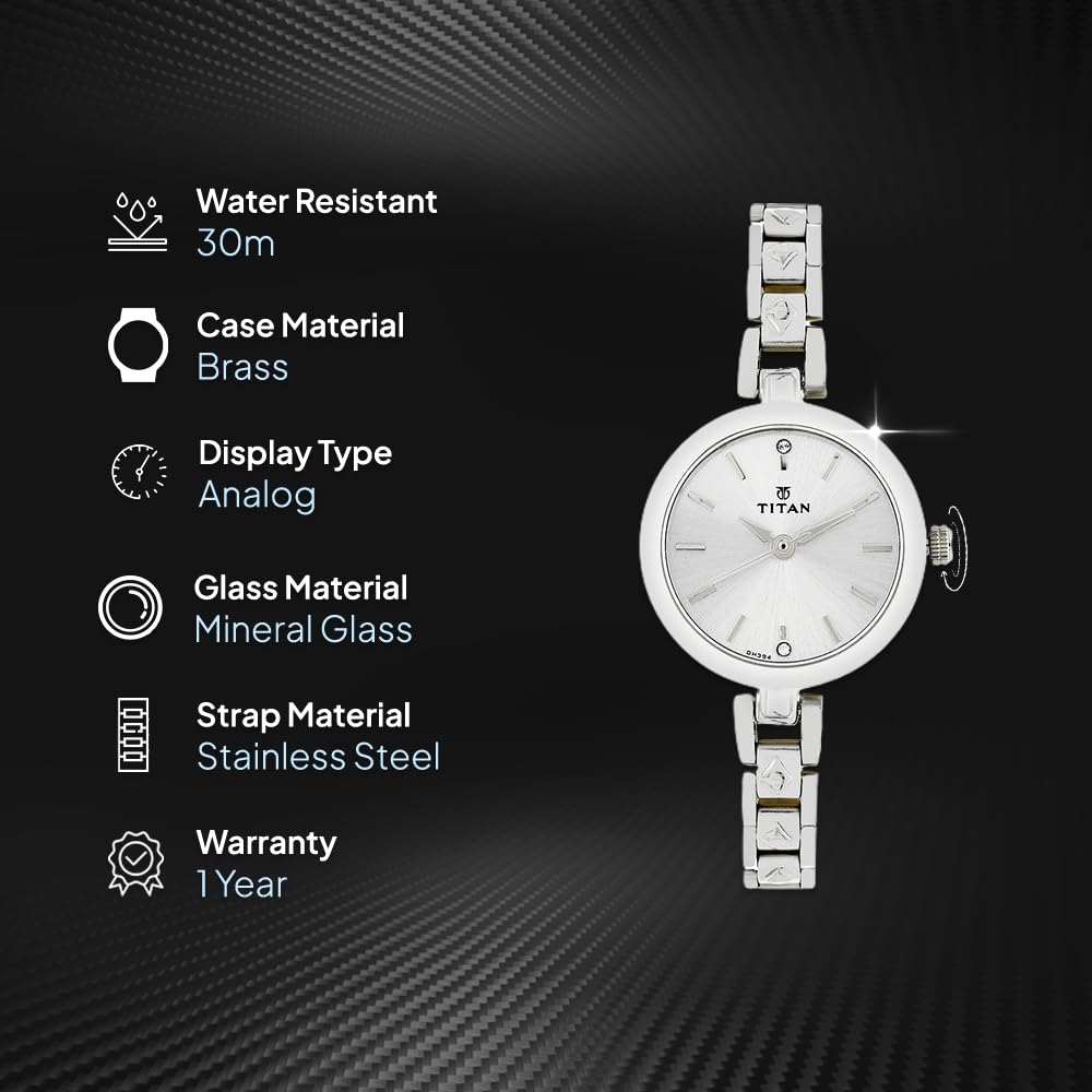 Titan Karishma Analog Silver Dial Women's Watch