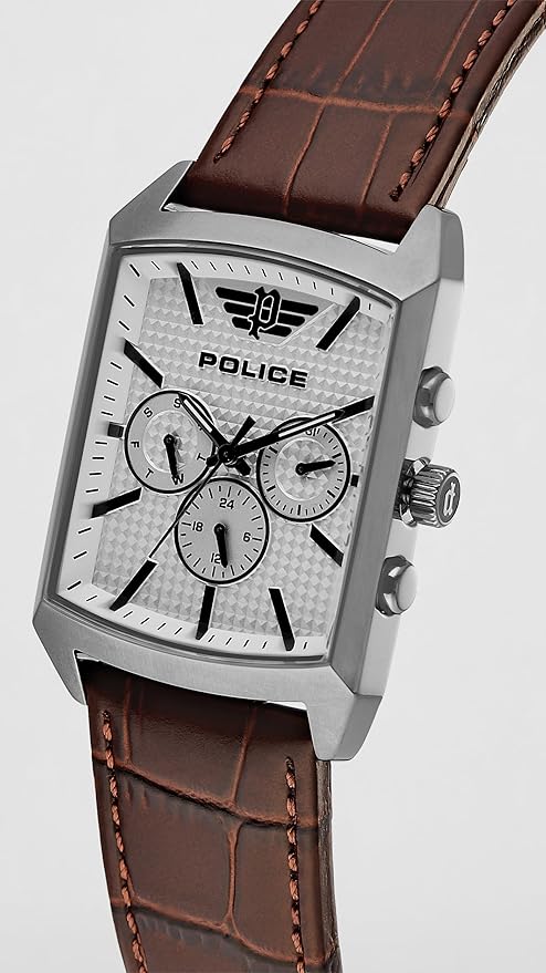 Police Quartz Multifunction Brown DIAL Leather Strap Watch