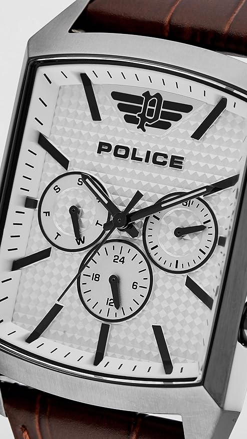 Police Quartz Multifunction Brown DIAL Leather Strap Watch