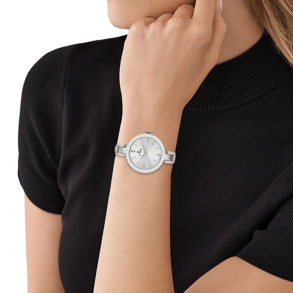 Titan Karishma Analog Silver Dial Women's Watch