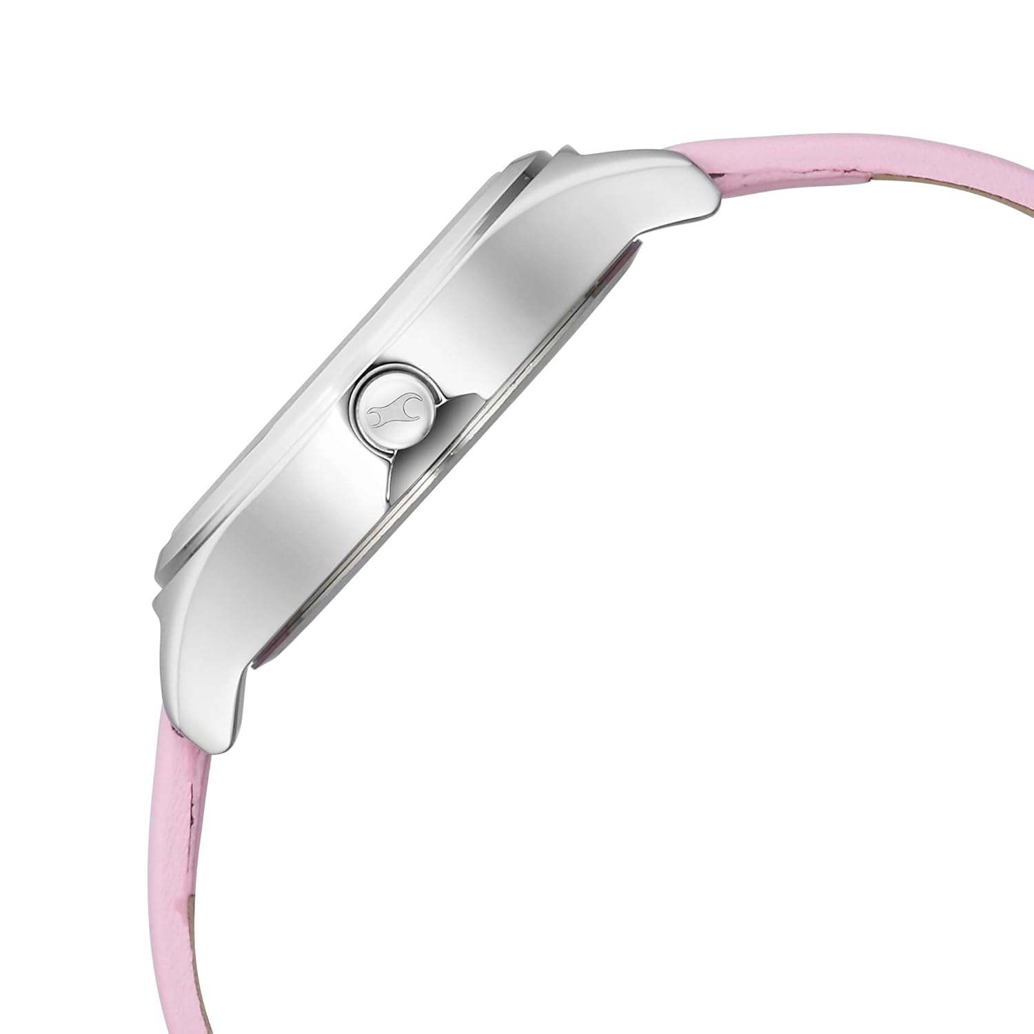 Fastrack Stunners Quartz Analog Silver Dial Pink Leather Strap Watch for Girls