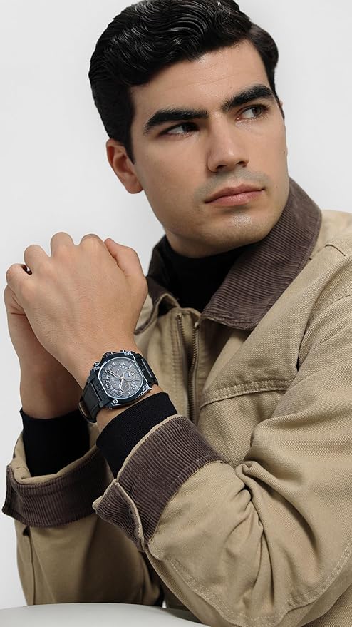 Police Quartz Multifunction with Date Blue Dial Two Toned Blue & Black Leather Strap
