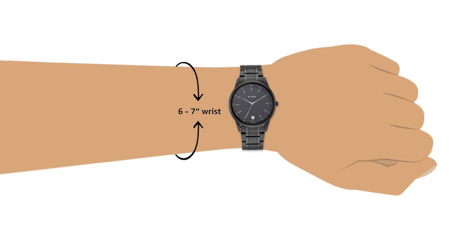 Titan Minimalist Quartz Analog with Date Black Dial