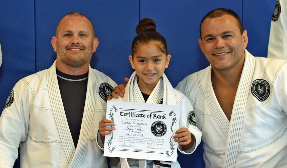 Kids BJJ belt award at Crosley Gracie in Brentwood, CA