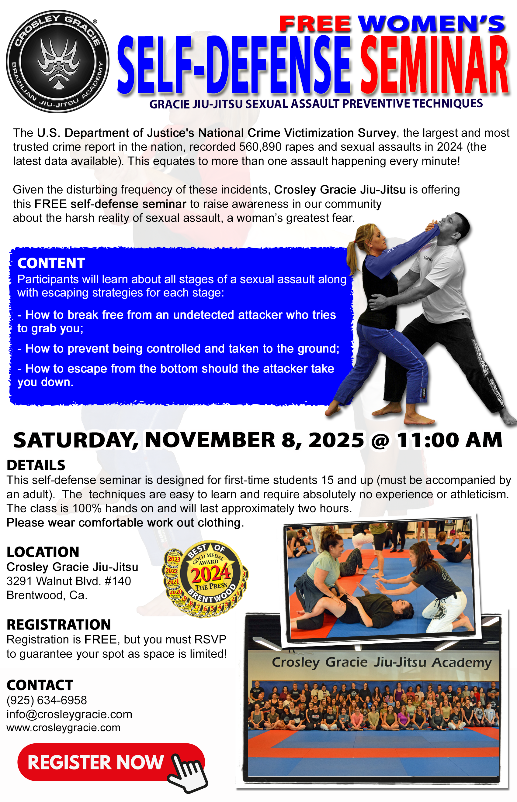 Free Women's Self-Defense Seminar Flyer