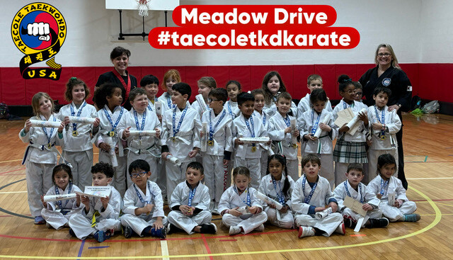 karate class at Meadow Drive elementary