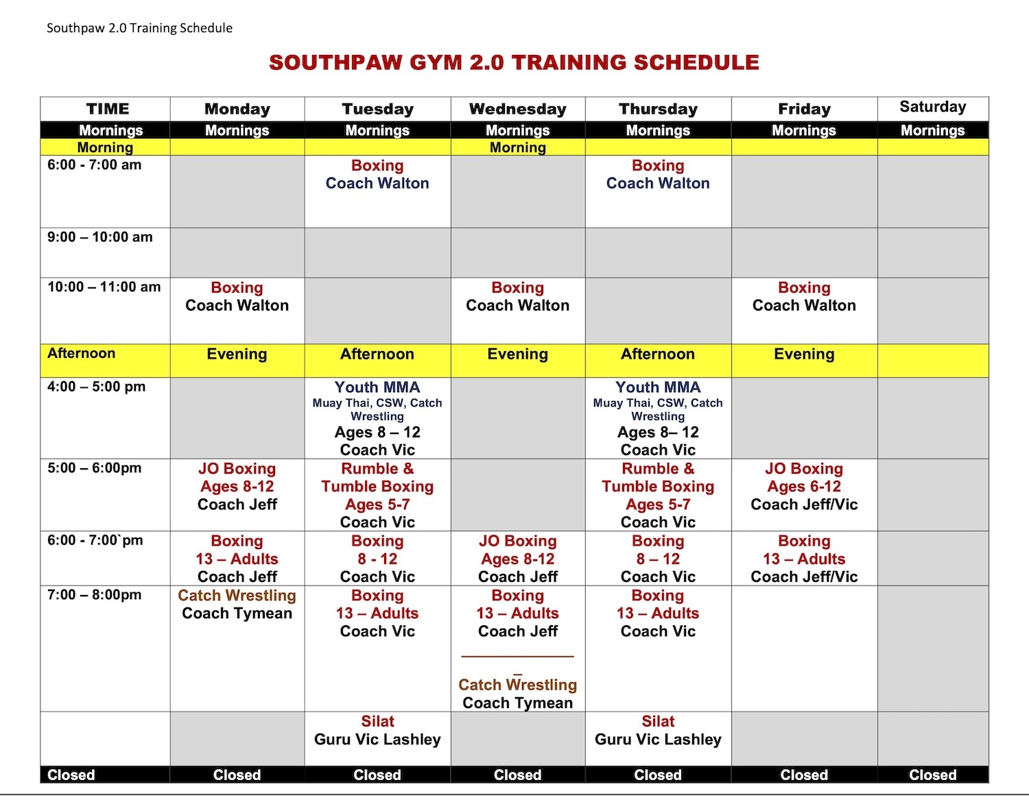 Monmouth County Toms River Schedule Southpaw Gym Neptune, New Jersey