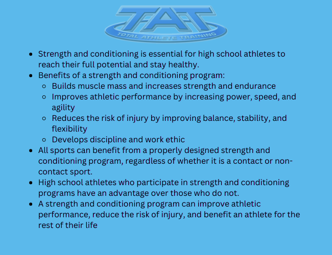 The Importance of Strength and Conditioning for High School Athletes