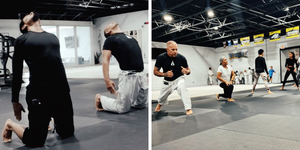 people practicing yoga poses at PBGMA