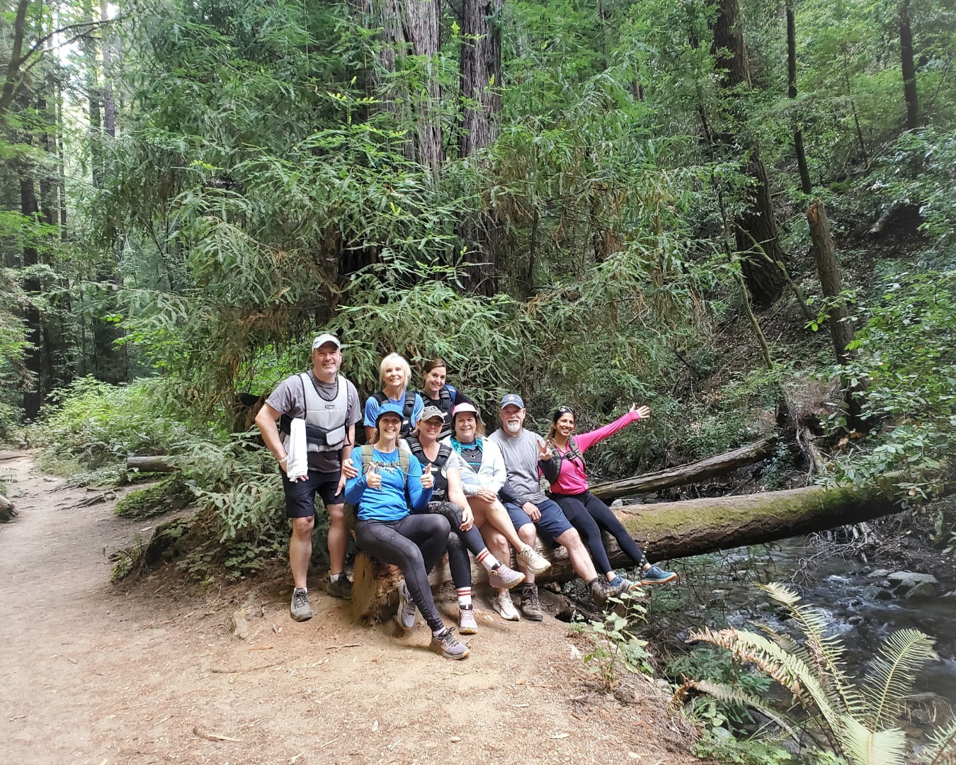Method3 Fitness community enjoying a hike among the redwoods