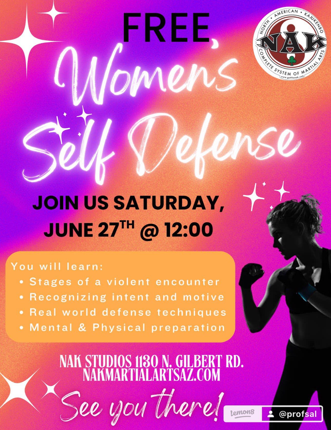 Women's Self Defense Seminar near Gilbert