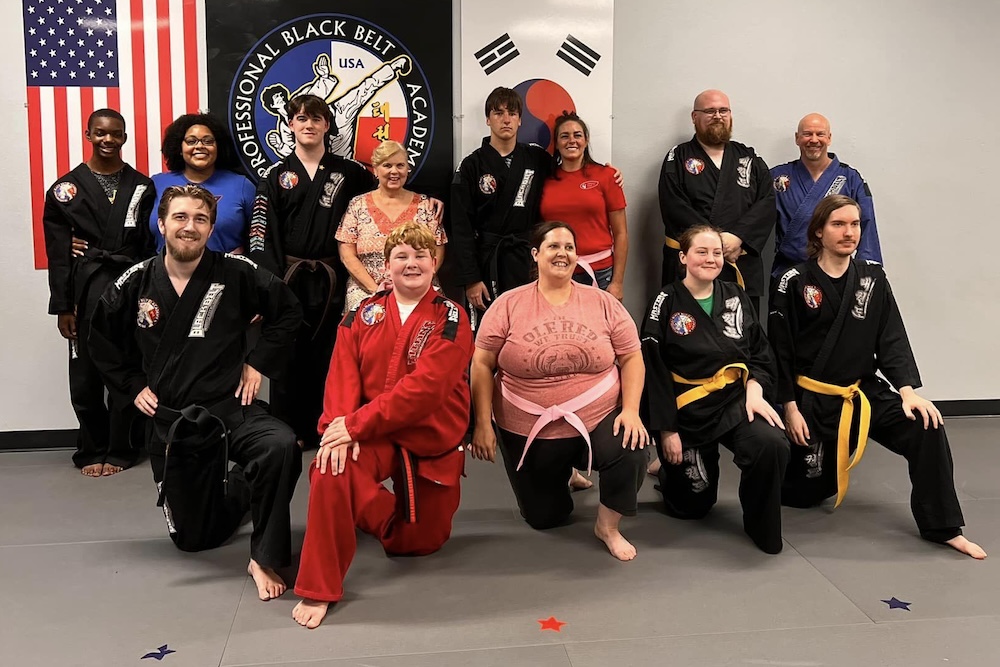 group of martial arts students at Professional Black Belt Academy Hot Springs