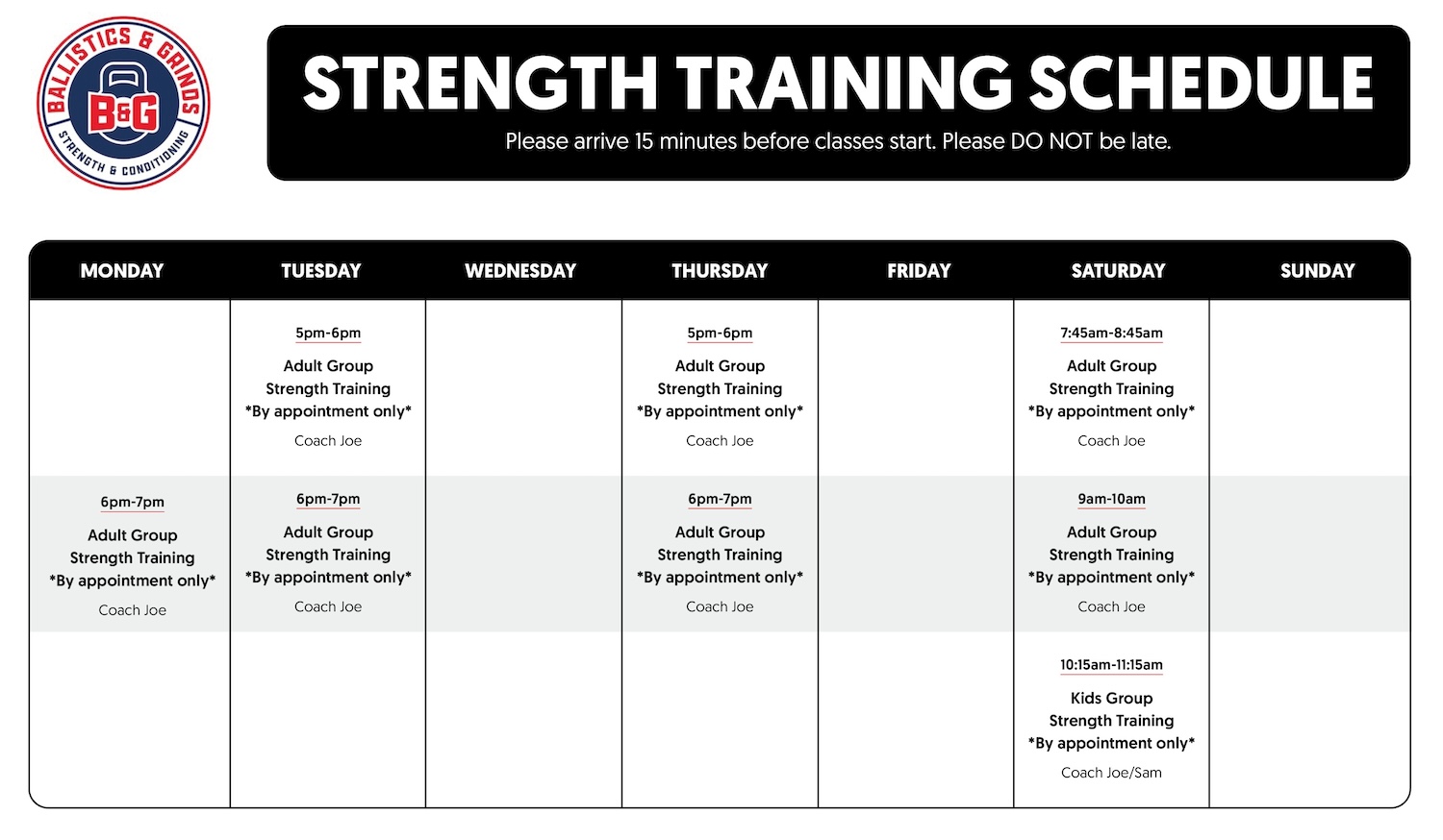 strength training schedule