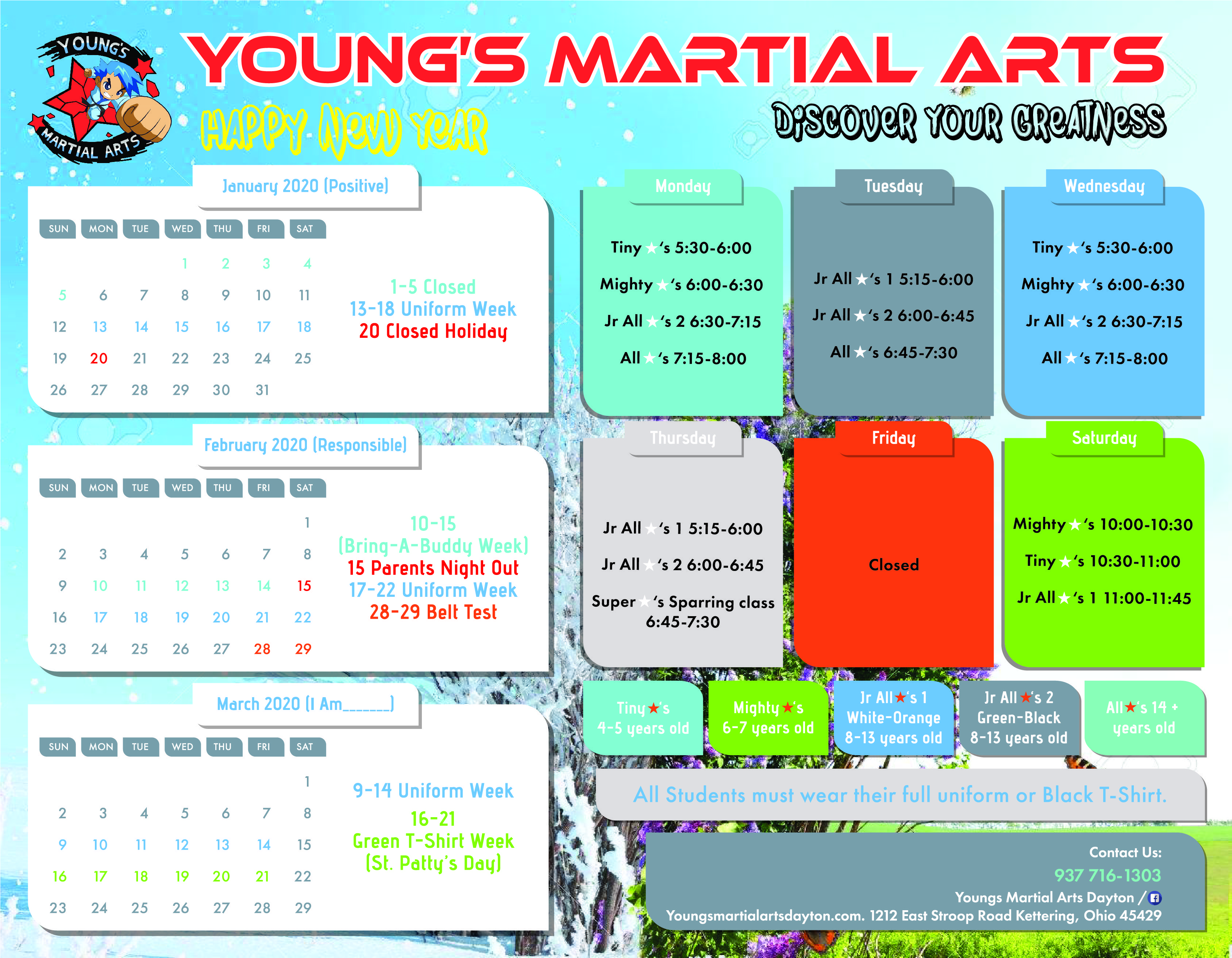Schedule Young's Martial Arts